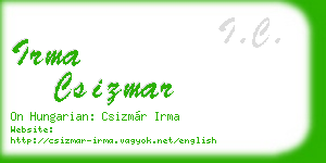 irma csizmar business card